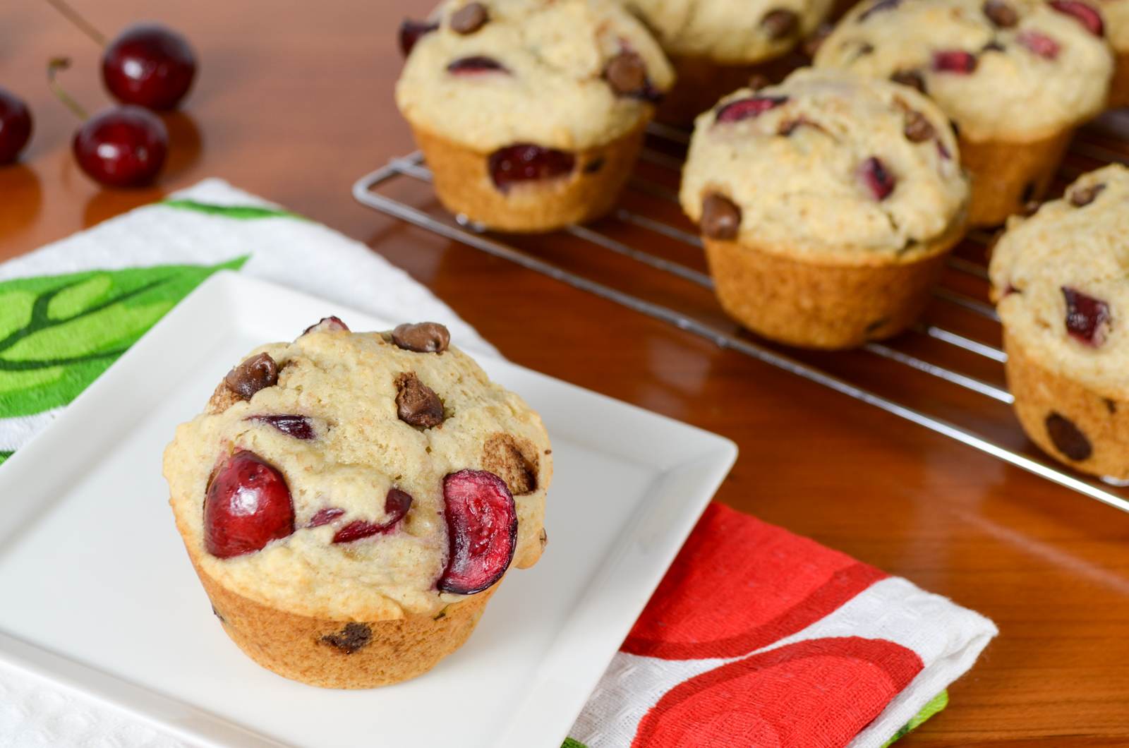 Cherry Milk Chocolate Chip Muffins