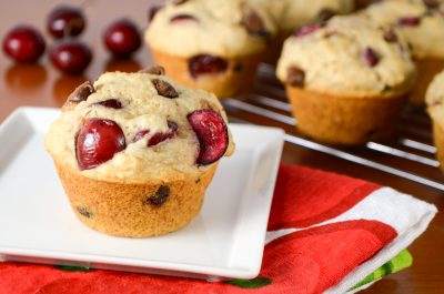 Cherry Milk Chocolate Chip Muffins