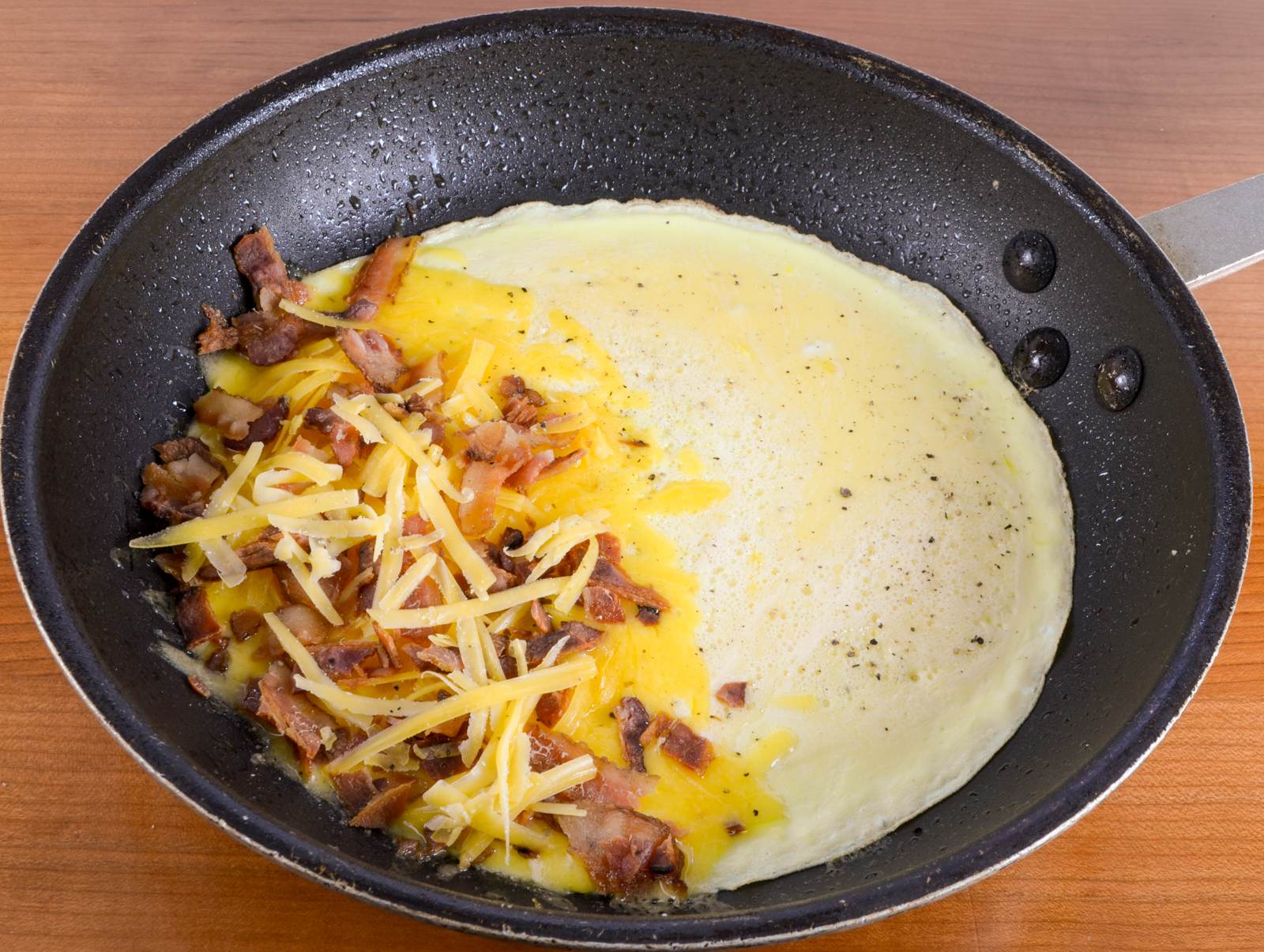 Sharp Cheddar and Bacon Omelette