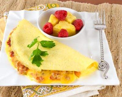 Sharp Cheddar and Bacon Omelette