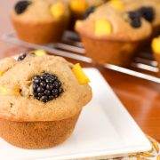 Peach, Blackberry, and Banana Muffins