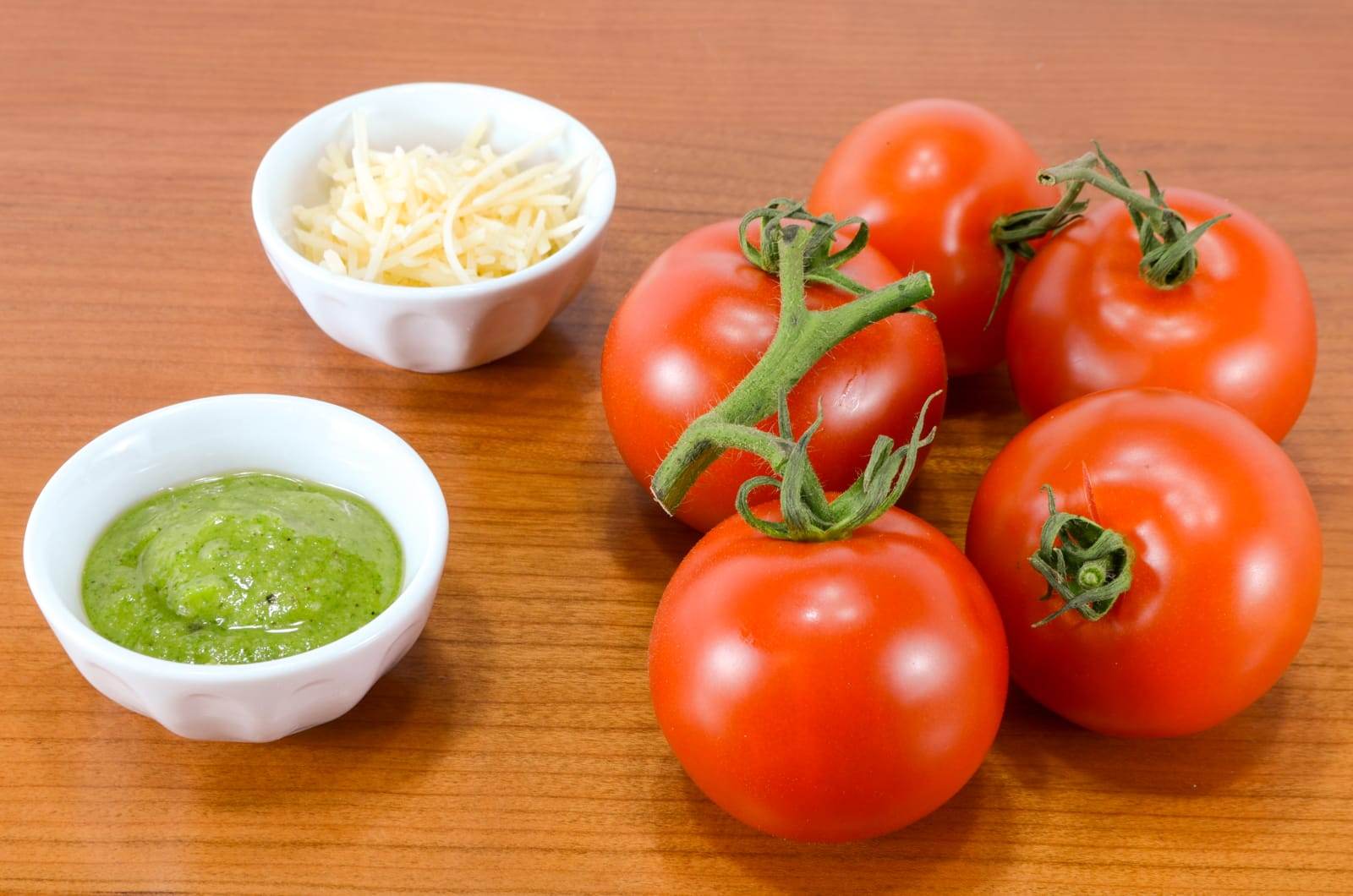 Roasted Tomatoes with Pesto and Parmesan