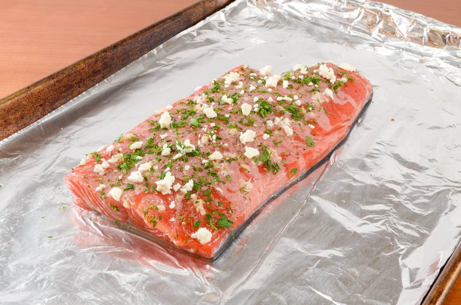 Fresh Herb and Feta-Crusted Salmon