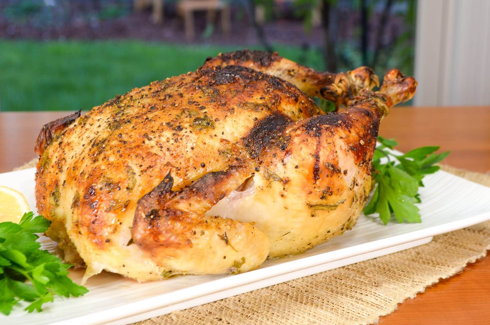 Mustard, Lemon, and Herb Slow Roasted Chicken