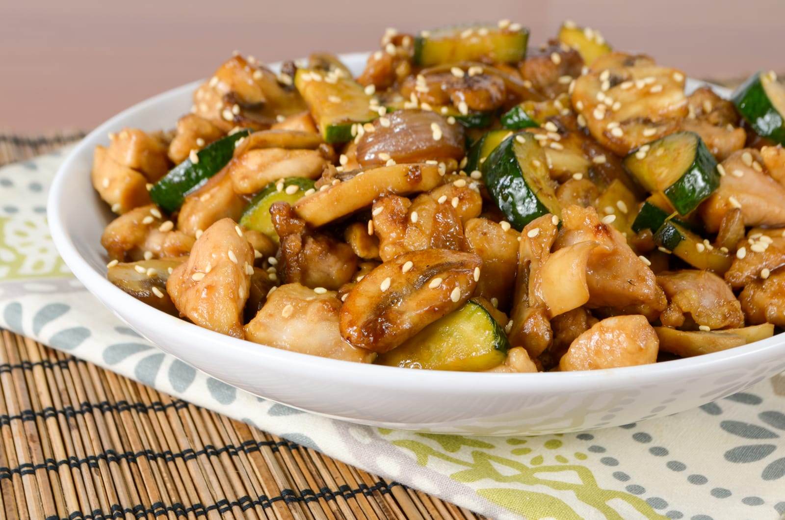 Chicken, Mushroom, and Zucchini Stir Fry