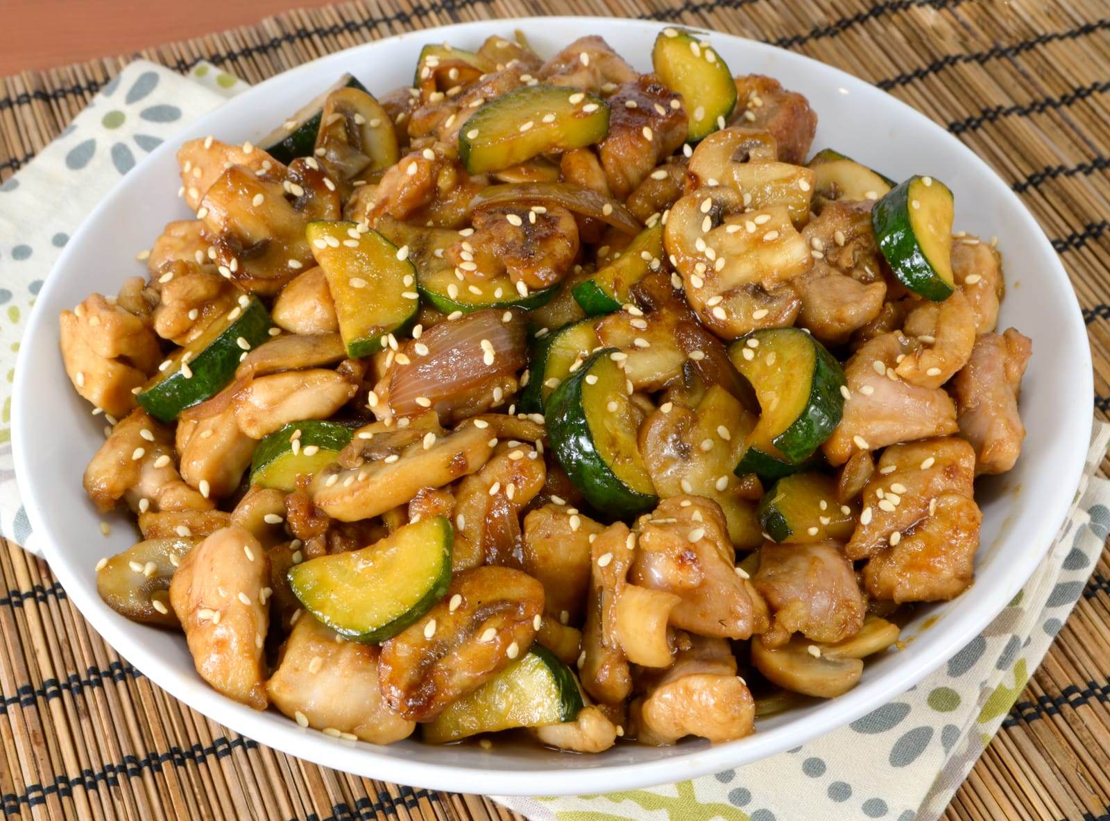 Chicken, Mushroom, and Zucchini Stir Fry