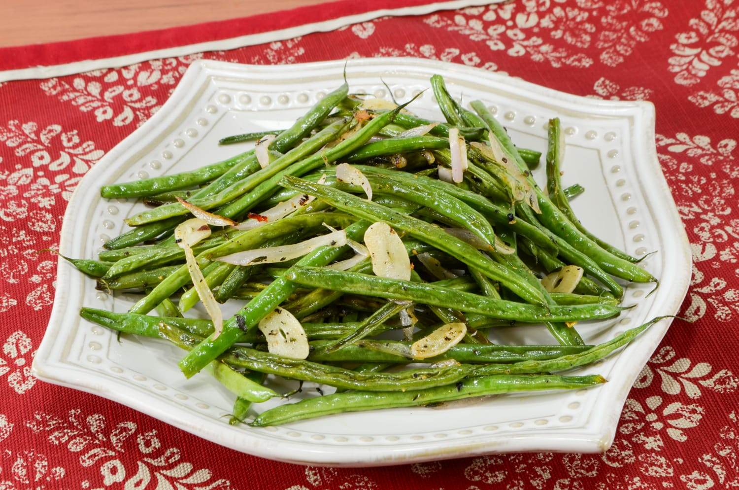 Roasted Green Beans with Herbs, Shallots, and Garlic