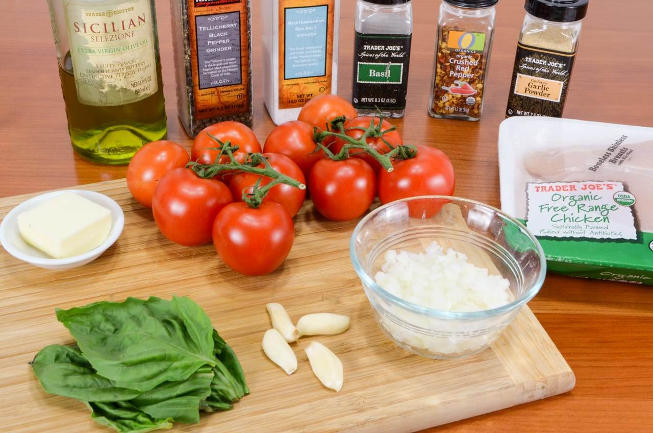 Basil Garlic Chicken Breasts with a Tomato Basil Sauce