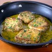 Thick Cut Pork Chops with Herb Garlic Pan Sauce