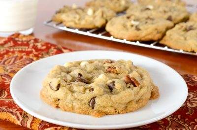 Thick and Chewy Black and White Chocolate Chip Cookies with Pecans