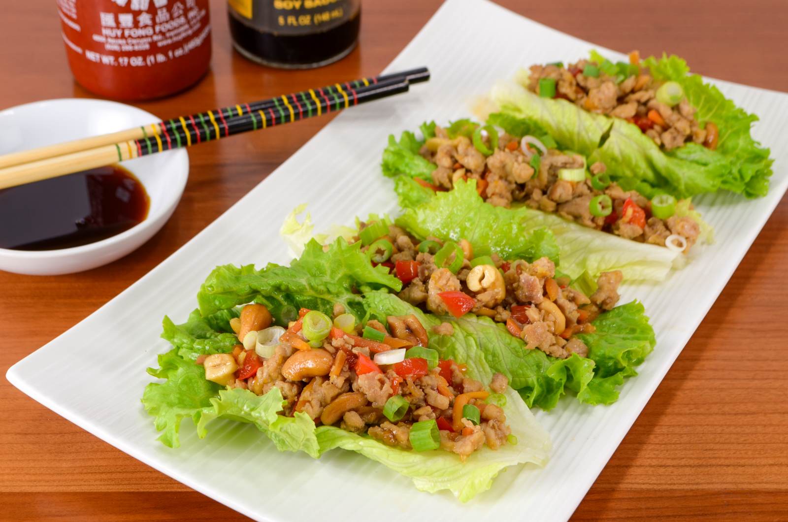 Orange-Ginger Chicken and Cashew Lettuce Wraps