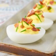 Deviled Eggs with Bacon and Chives