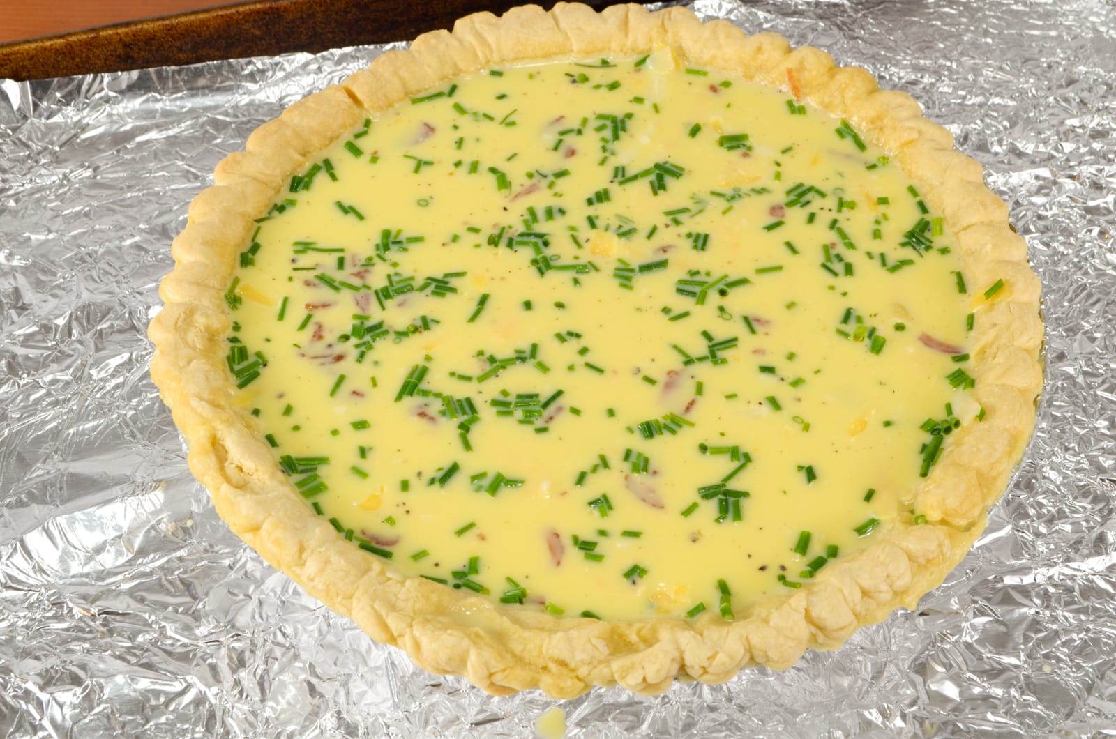 Bacon, Sharp Cheddar, and Chive Quiche