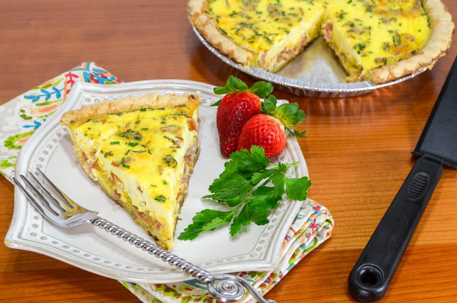 Bacon, Sharp Cheddar, and Chive Quiche