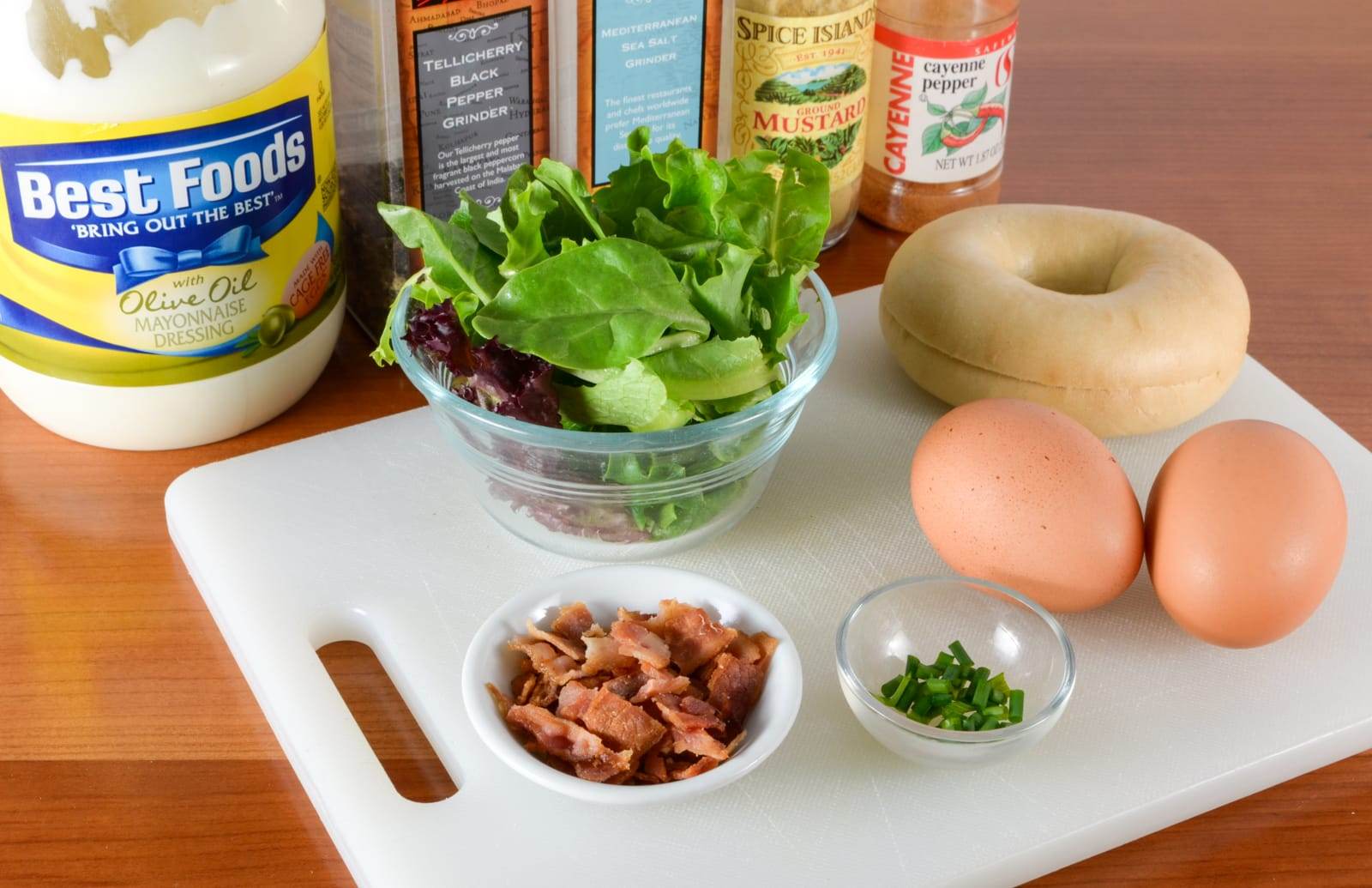 Open-Faced Egg Salad Sandwich with Bacon and Chives