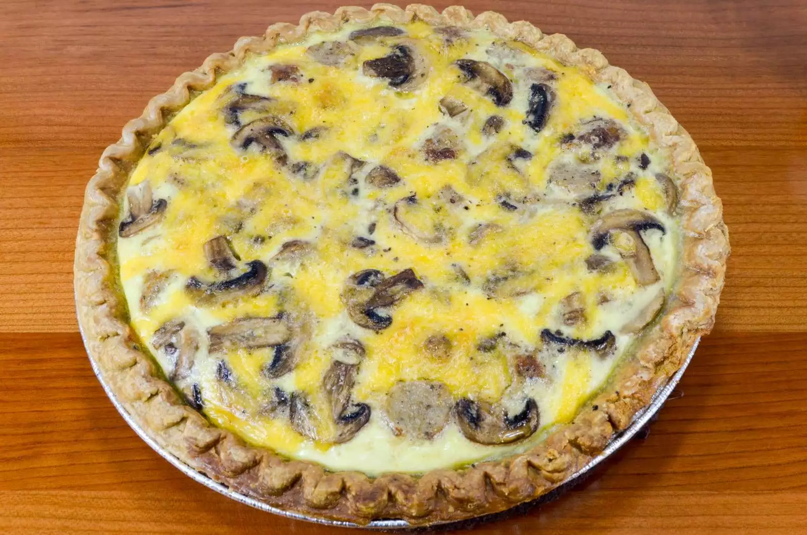 Sausage, Mushroom, and Cheddar Quiche