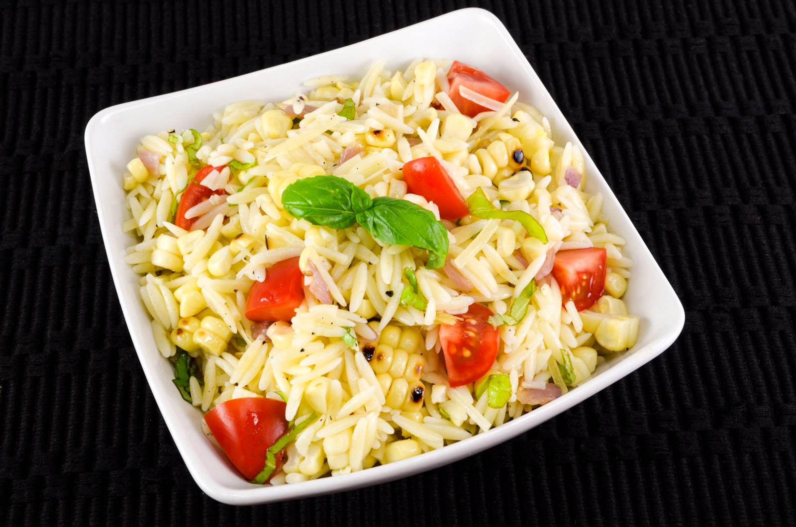 Grilled Corn and Orzo Salad with Tomatoes and Basil