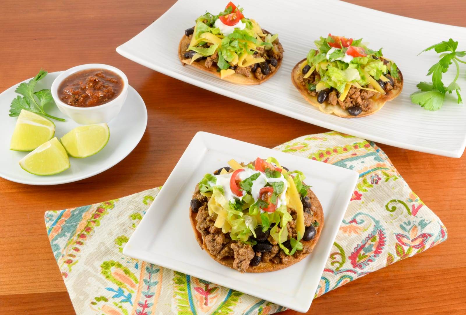 Ground Beef and Black Bean Mini Tostadas