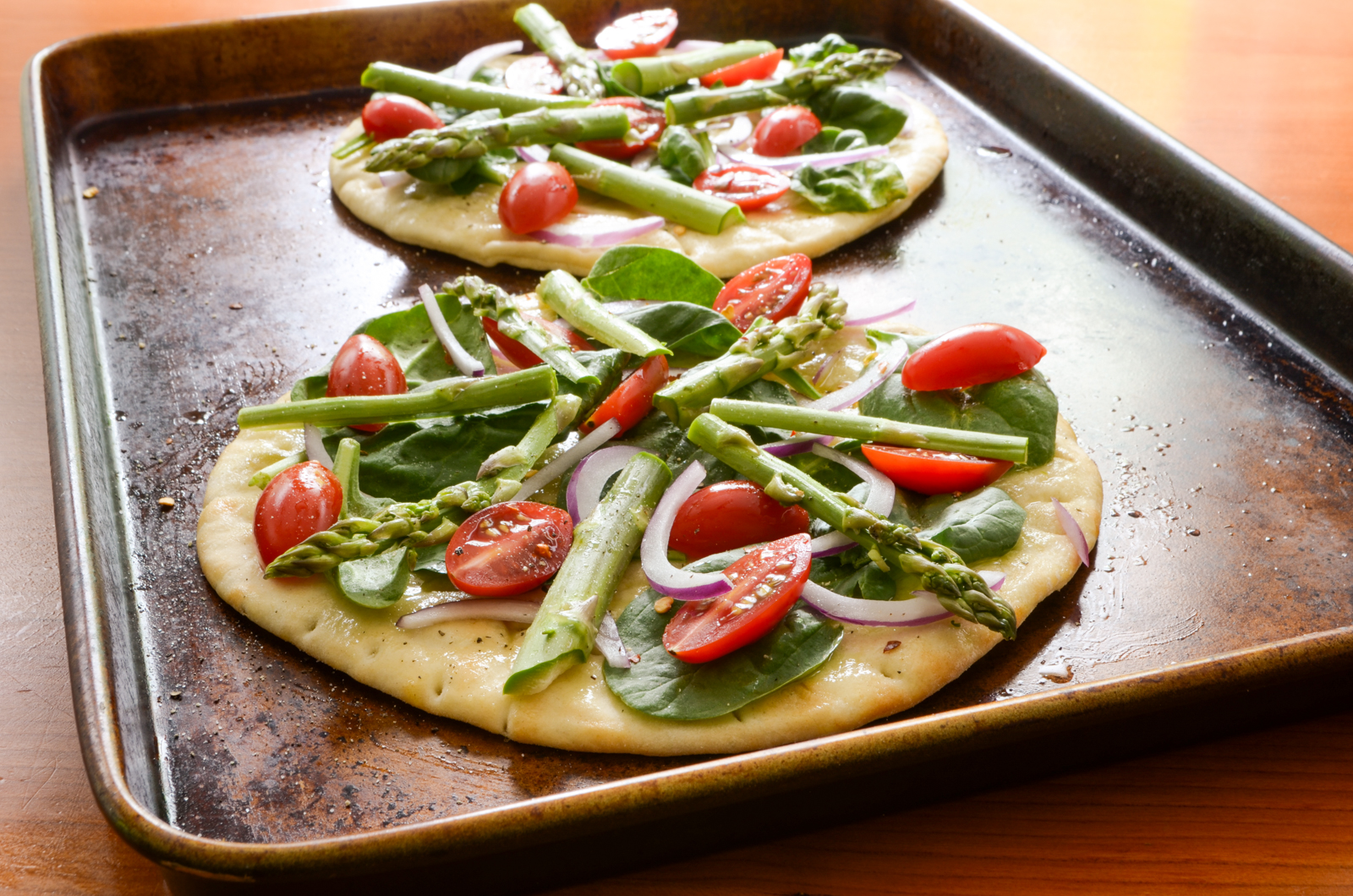 Veggie Flatbread Pizza with Feta Cheese