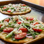 Veggie Flatbread Pizza with Feta Cheese