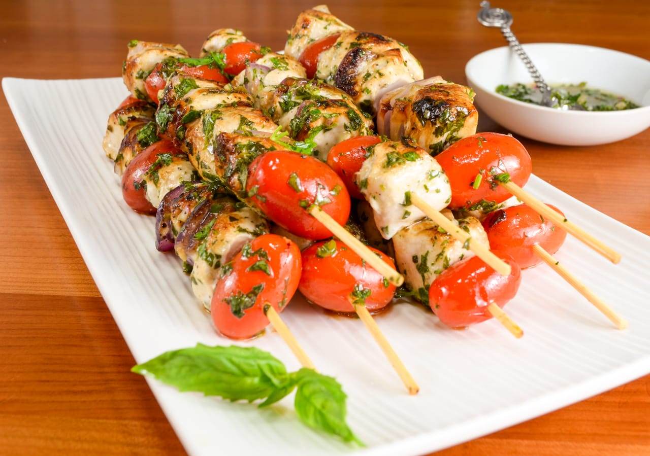 Grilled Chimichurri Chicken Skewers