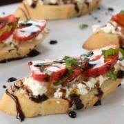 Strawberry and Goat Cheese Bruschetta with Fresh Basil