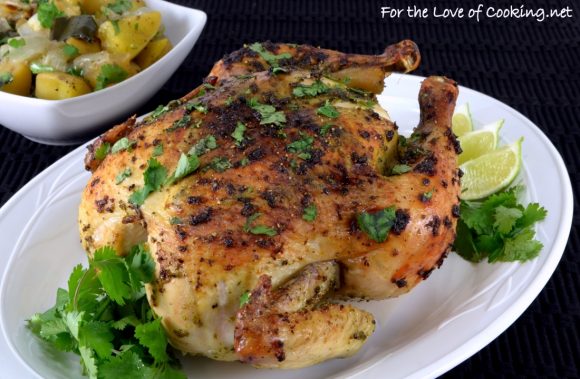 Poblano, Cilantro and Lime Roast Chicken