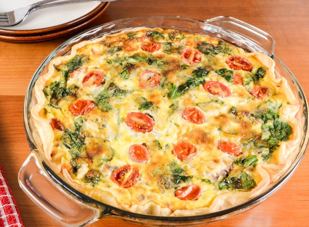 Italian Sausage, Tomato, and Spinach Quiche