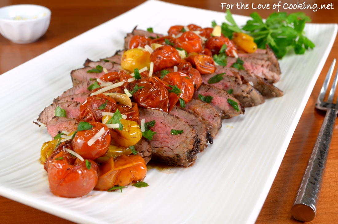 Italian Flank Steak with Balsamic Roasted Tomatoes | For the Love of ...