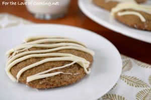 Soft Gingersnap Cookies with White Chocolate Drizzle