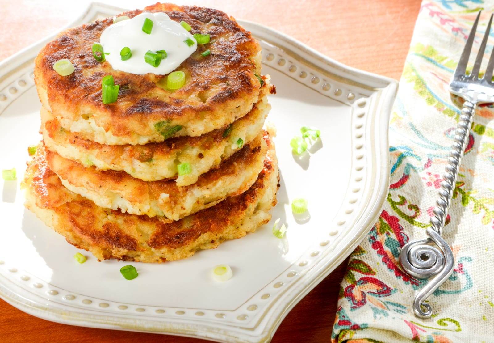 Cheesy Mashed Potato Pancakes