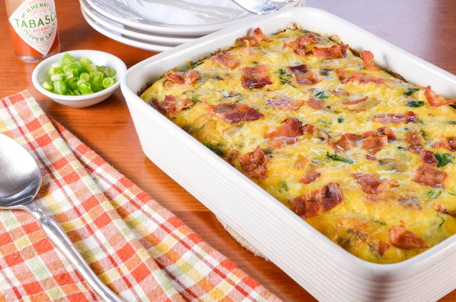 Bacon, Potato, Mushroom, and Egg Casserole