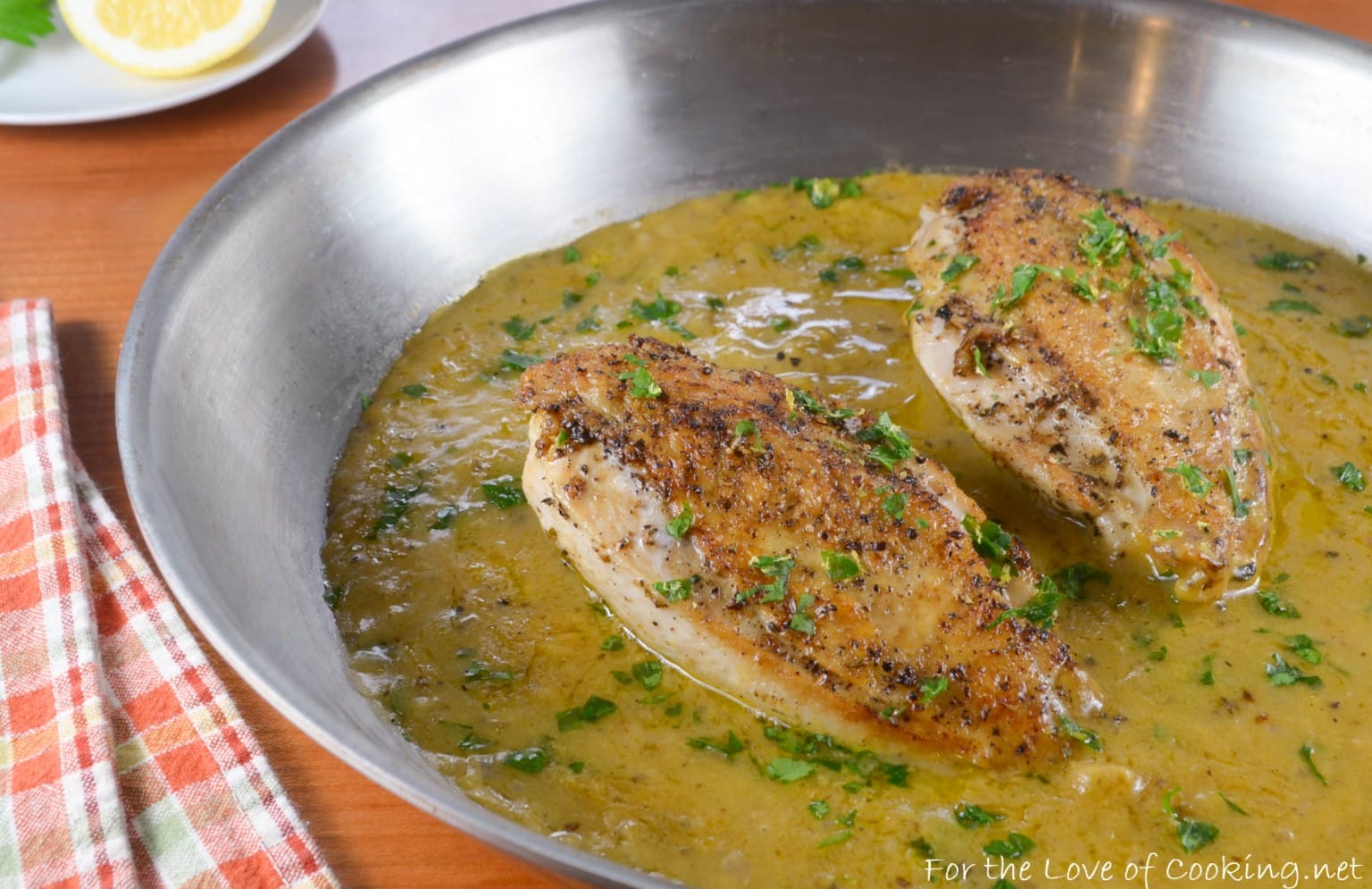 SkilletRoasted Chicken in Lemon Sauce For the Love of Cooking