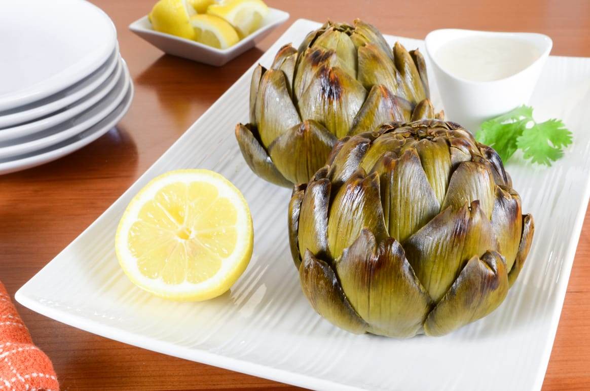 Whole Roasted Artichokes with Lemon-Garlic Aioli