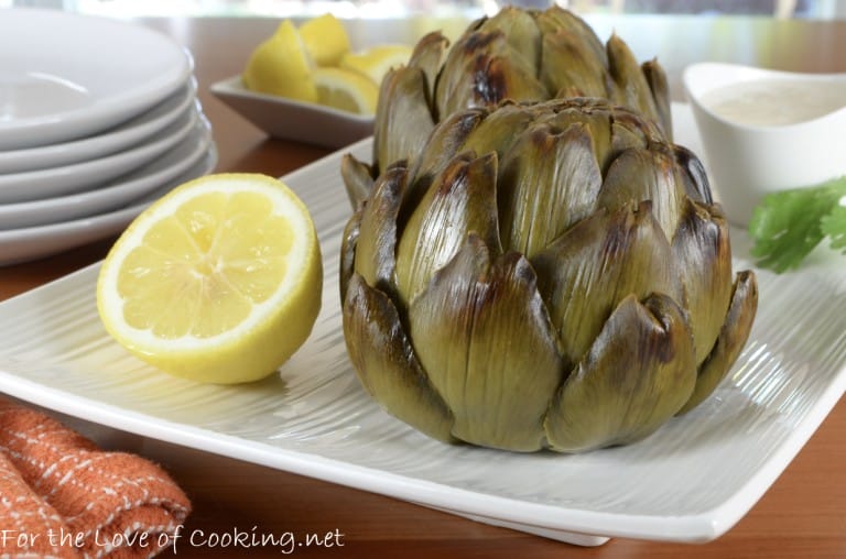 Whole Roasted Artichokes with LemonGarlic Aioli For the Love of Cooking