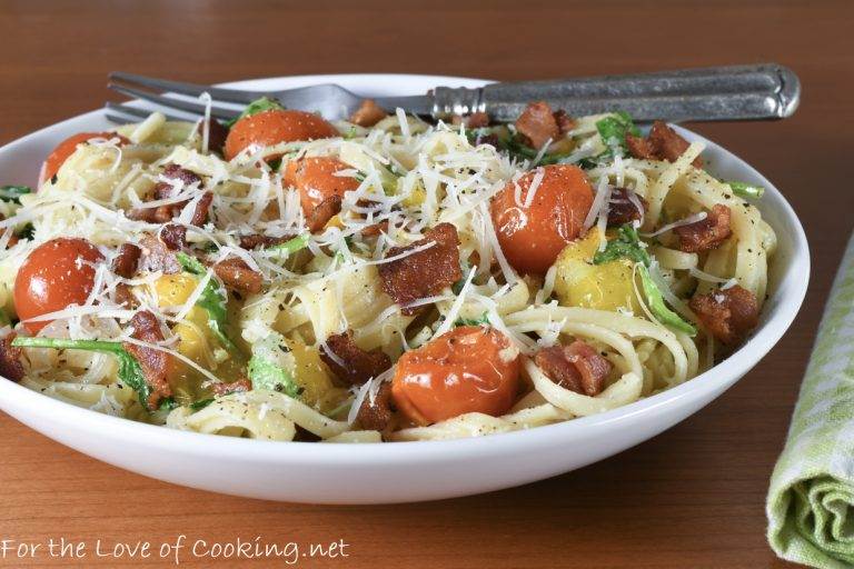 BaconTomato Linguine Carbonara For the Love of Cooking