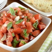 Fresh Tomato Basil Salad with Garlic Crostini