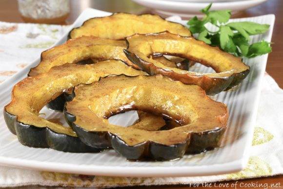 Cinnamon Honey Butter Roasted Acorn Squash Rings