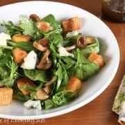 Warm Salad of Mushrooms and Roasted Butternut Squash with Arugula and Gorgonzola