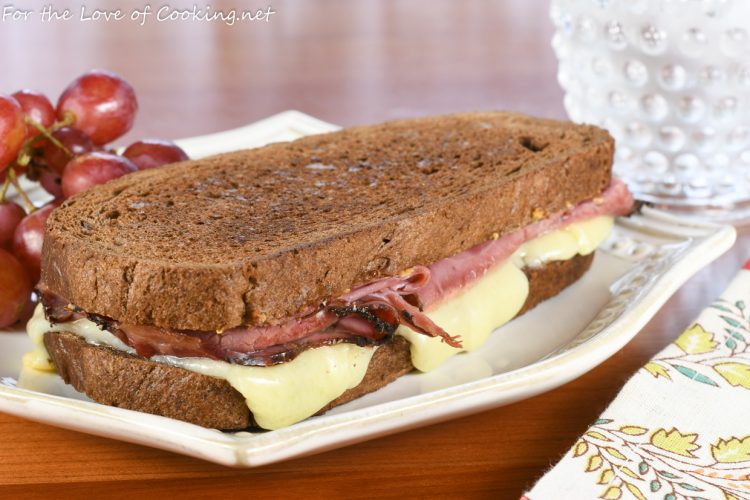 Grilled Gruyere & Pastrami on Dark Rye For the Love of Cooking