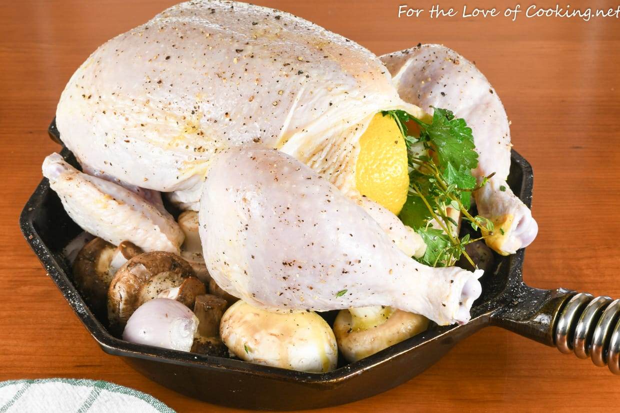 Skillet Roasted Chicken with Mushrooms