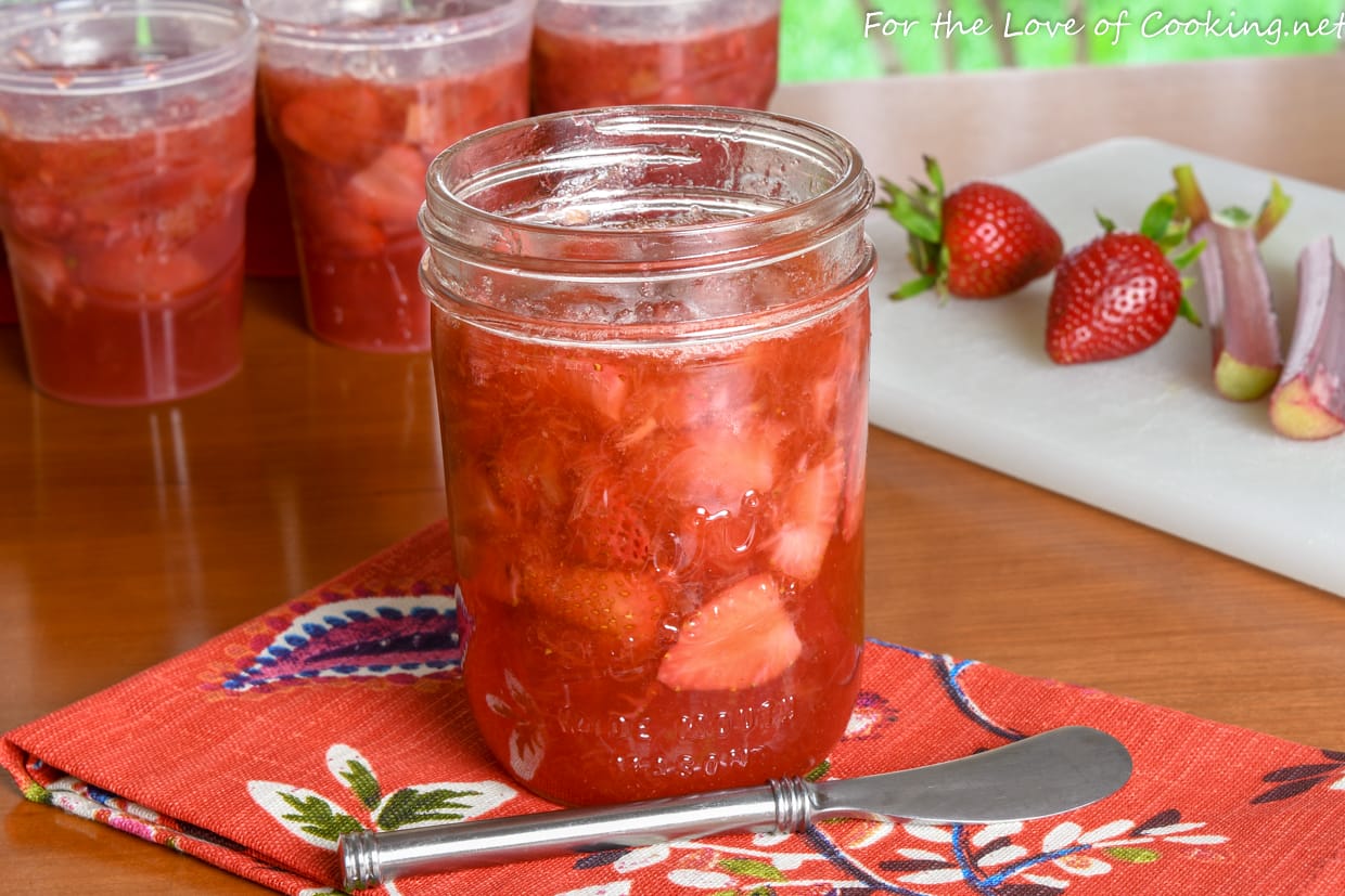 Strawberry Rhubarb Freezer Jam For The Love Of Cooking