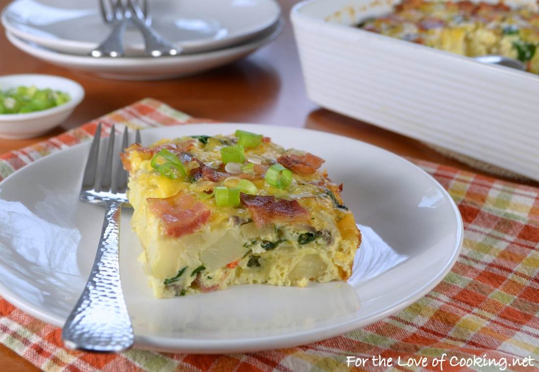 Bacon, Potato, Mushroom and Egg Casserole