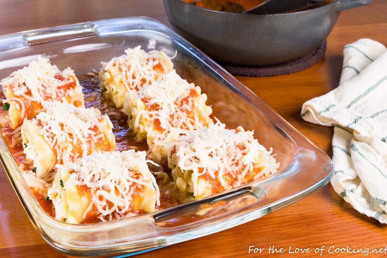 Mushroom and Spinach Lasagna Roll Ups