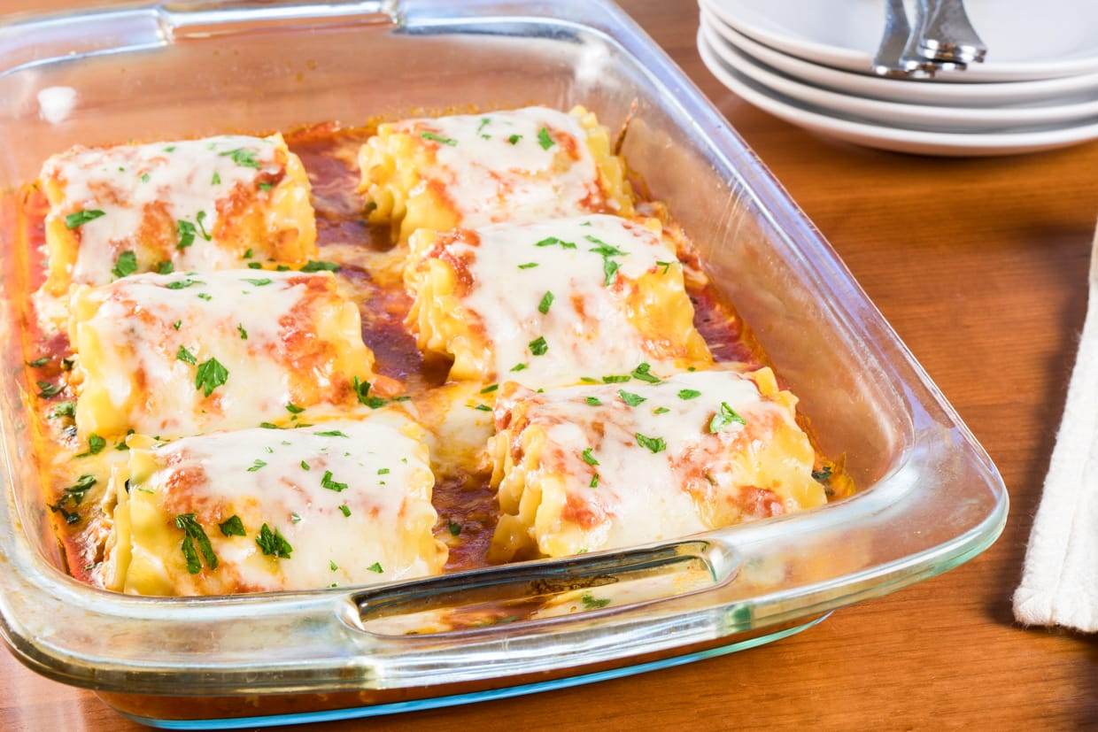 Mushroom and Spinach Lasagna Roll Ups