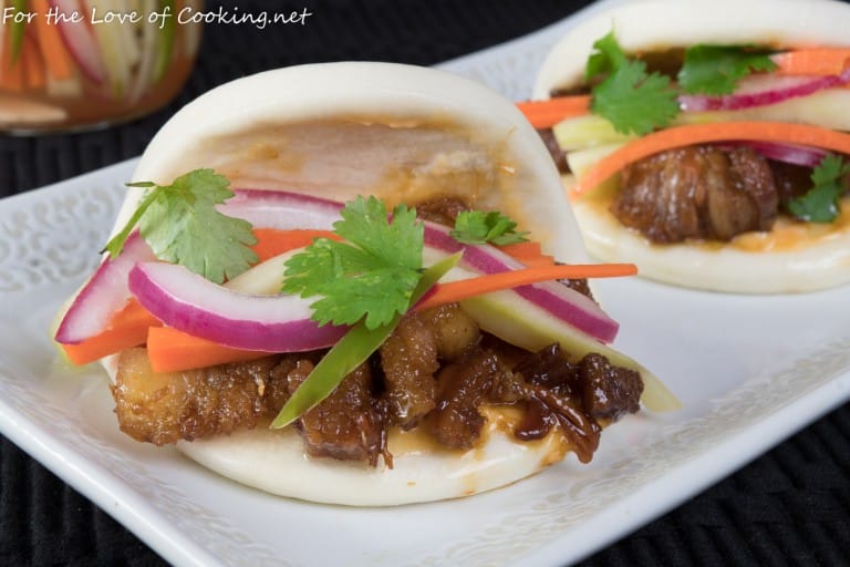 Steamed Bao with Glazed Pork Belly and Pickled Veggies | For the Love ...