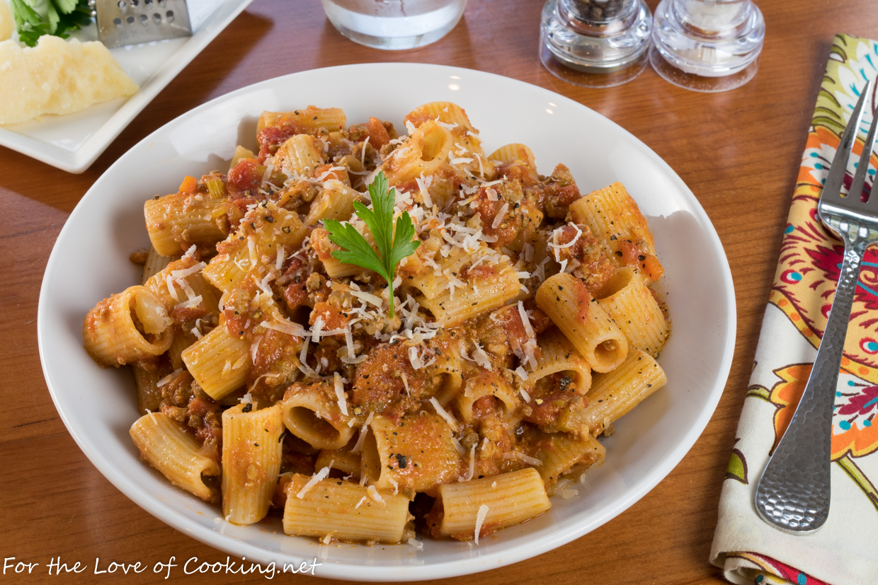 Rigatoni with Slow-Simmered Bolognese Sauce