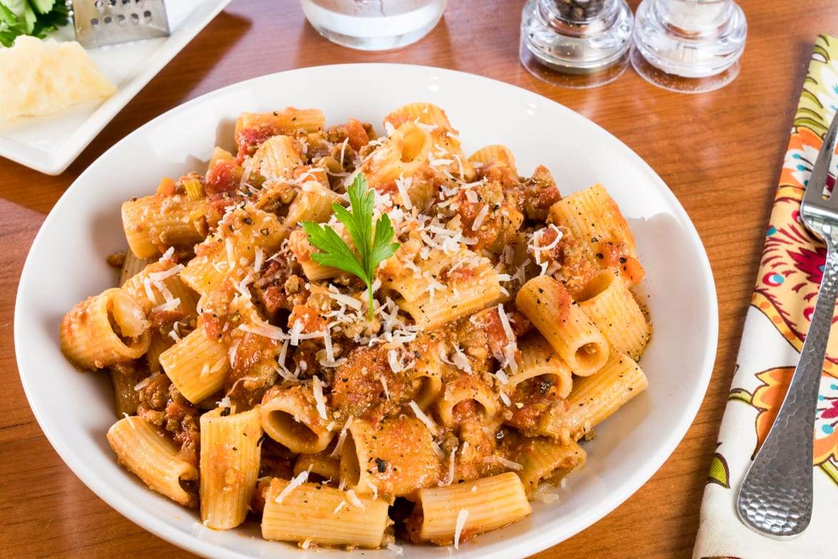 Rigatoni with Slow-Simmered Bolognese Sauce