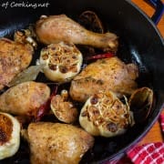 Slow Roasted Chicken with Lots of Garlic