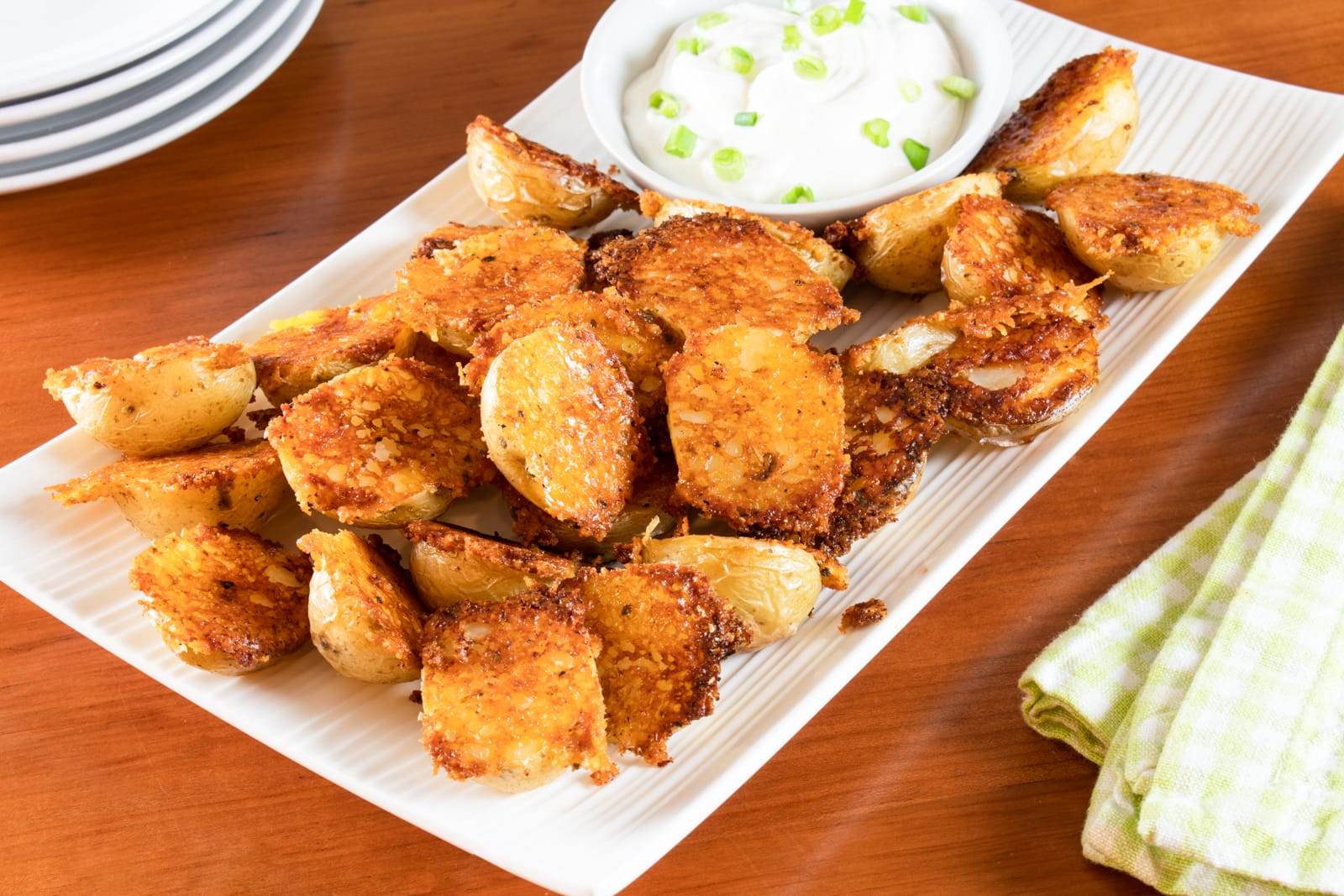 Crispy Parmesan Garlic Roasted Baby Potatoes